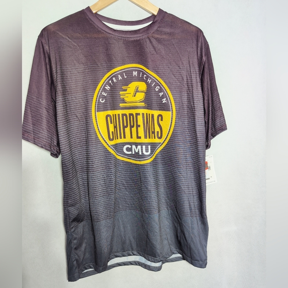 Pel Athletic Central Michigan Sz L CMU Chippewas Men's Black Tee NWT